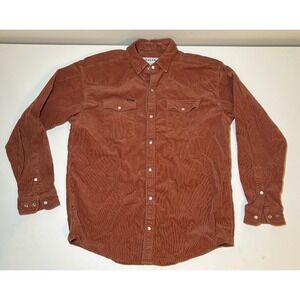 Men's Poncho Corduroy Snap Shirt | Brown | Large
